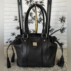 MCM Perforated calfskin leather bucket Tote Bag